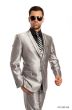 CCO Men's Outlet 3 Piece Slim Fit Suit - Solid Sharkskin