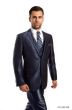 CCO Men's Outlet 3 Piece Slim Fit Suit - Solid Sharkskin