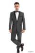 Tazio Men's 2 Piece Slim Fit Tuxedo - Black Satin Shawl Collar