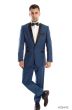Tazio Men's 2 Piece Slim Fit Tuxedo - Black Satin Shawl Collar