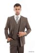 Tazio Men's 3 Piece Slim Fit Suit - Glen Plaid