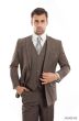 Tazio Men's 3 Piece Executive Outlet Suit - Slim Fit Glen Plaid