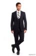 Tazio Men's 3 Piece Ultra Slim Fit Executive Suit - Dark Colors