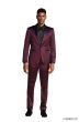 Tazio Men's 3 Piece Skinny Fit Suit - Slight Shine