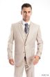 CCO Men's 3 Piece Solid Executive Outlet Suit - Flat Front Pants