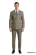 Tan Suit Plaid Suits for Guys Double Breasted Suit Jacket
