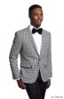 Tazio Men's Classic Fashion Slim Fit Sport Coat - Geometric Design