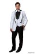 Bryan Michaels Men's 3pc Slim Fit Tuxedo - Satin Collared Vest