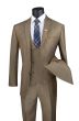 Vinci Men's 3 Piece Modern Fit Suit - Tone on Tone Accents