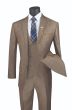 CCO Men's Outlet 3 Piece Modern Fit Suit - Tone on Tone Accents