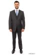 Zegarie Men's 3 Piece Modern Fit 100% Wool Suit - Subtle Plaid