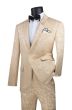 CCO Men's Outlet 2 Piece Slim Fit Suit - Stylish Accented Patterns
