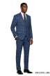 Indigo Suit Mens Plaid Suits Expandable Waistband Pants