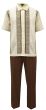 Silversilk Men's 2 Piece Short Sleeve Walking Suit - Square Spirals