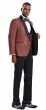 Tazio Men's 3 Piece Skinny Fit Suit - Gold Paisley
