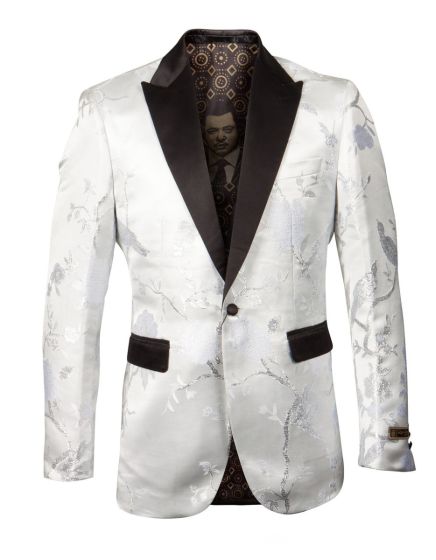 Empire Men's Luxurious Sport Coat - Detailed Floral Pattern