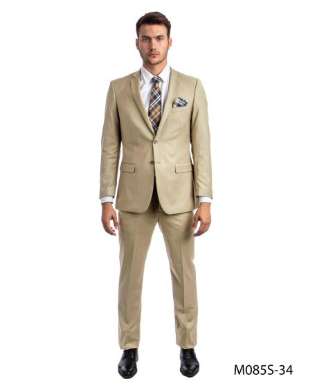 Tazio Men's 2 Piece Slim Fit Executive Suit - Bold Colors