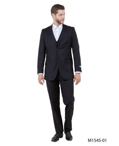 CCO Men's Outlet 3 Piece Executive Slim Fit Suit - 5 Button Vest