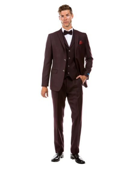 CCO Men's Outlet 3 Piece Executive Suit - Tweed Look