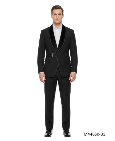 Blakc Suit Mens Formal Suits Velvet Shawl Lapel
