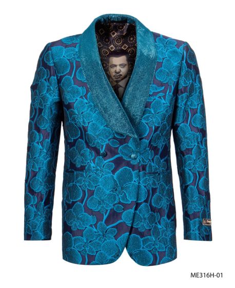 Empire Men's Luxurious Sport Coat - Floral Accents