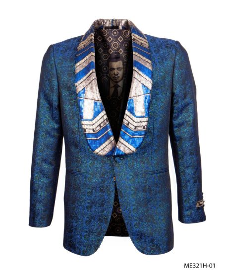Empire Men's Outlet Luxurious Sport Coat - Exotic Sequin Collar