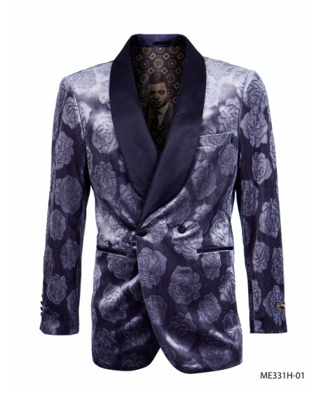 Empire Men's Luxurious Sport Coat - Dark Floral Pattern
