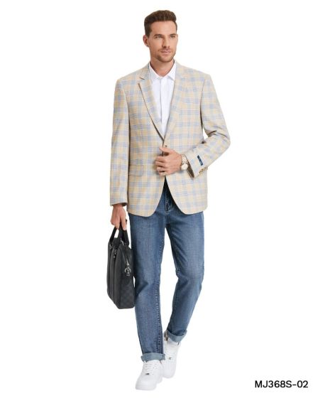 CCO Men's Outlet Classic Fashion Sport Coat - Classic Glen Plaid