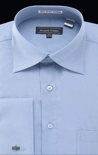 Avanti Uomo Men's Outlet French Cuff Dress Shirt - Wrinkle Free Fabric