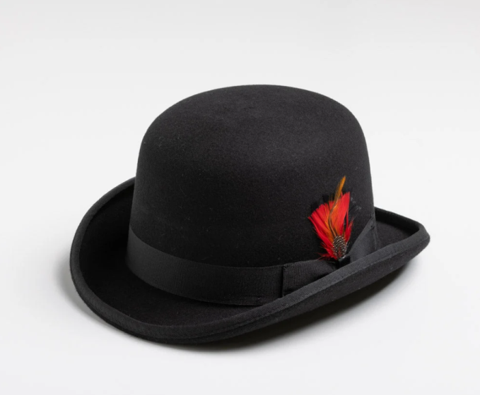Black Derby Hat Bowler Hat Mens Wool Felt Hats