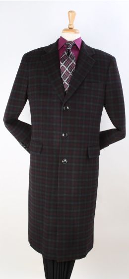 Apollo King Men's Full Length Top Coat - 3 Button Coat