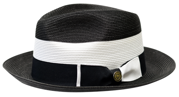 Bruno Capelo Men's Fedora Style Straw Hat - Bold Stripe