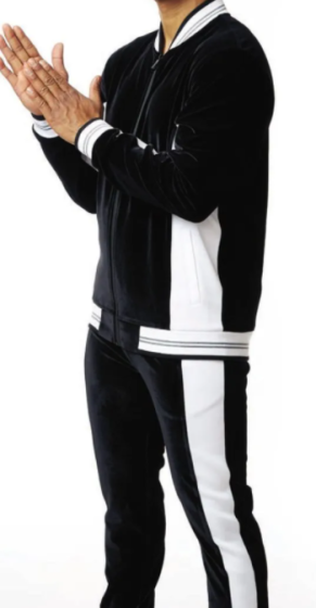 Stacy Adams Men's 2 Piece Athletic Walking Suit - Bold Accent Stripe