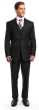 CCO Men's 3 Piece Executive Pinstripe Outlet Suit - 6 Button Vest
