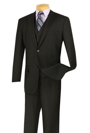 Canto Men's Outlet 3 Piece Fashion Suit - Tone on Tone with Peak Lapel