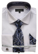 Avanti Uomo Men's Light Checker French Cuff Dress Shirt Set - Jacquard