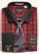 Avanti Uomo Men's French Cuff Shirt Set - Bold Plaid