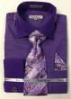 Daniel Ellissa Men's Outlet French Cuff Dress Shirt Set - Textured Solid