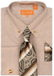 Karl Knox Men's French Cuff Collar Bar Shirt Set - Stripe Pattern