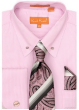 Karl Knox Men's French Cuff Collar Bar Shirt Set - Stripe Pattern