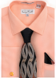 Karl Knox Men's French Cuff Fashion Shirt Set - Printed Tie and Handkerchief