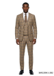 Tan Suit Mens Plaid Suits Expandable Waistband Pants