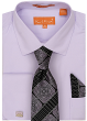Karl Knox Men's French Cuff Shirt Set - Unique Stripe Tie