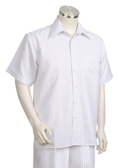 Canto Men's Outlet 2 Piece Short Sleeve Walking Suit - Classic Stripe