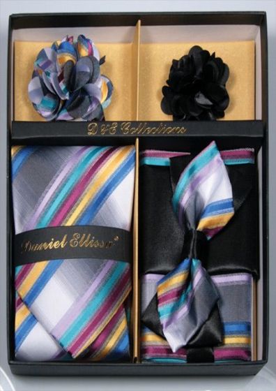 Daniel Ellissa Men's Outlet Neck Tie/Bow Tie Set - Multiple Colors