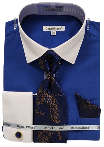DANIEL ELLISSA BANDED COLLAR SHIRT W/ CONVERTIBLE CUFF DS3001C IVORY main image 1