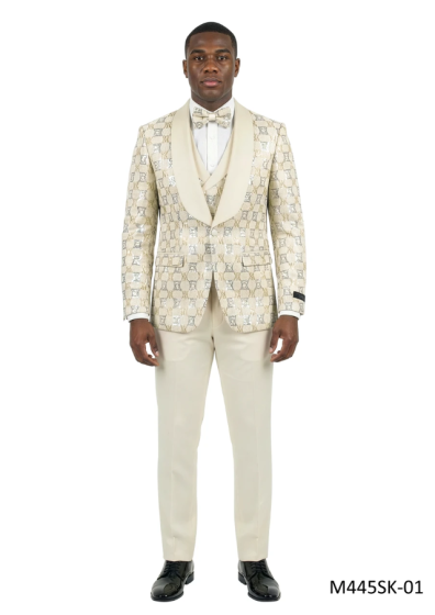 Ivory Suit Three Piece Mens Suits Slim Fit Suits