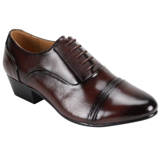 D'Italo Men's Leather Dress Shoe - Elevated Heel