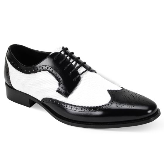 Giorgio Venturi Men's Leather Dress Shoe - Wingtip Spectator 