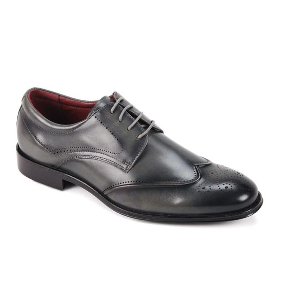 Grey Mens Shoes Wingtip Dress Shoe Derby Style Shoes